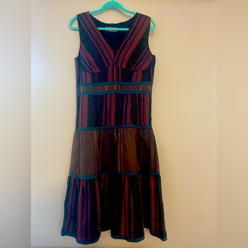 Adventures de Toiles  Sleeveless Midi Dress with ethnic print